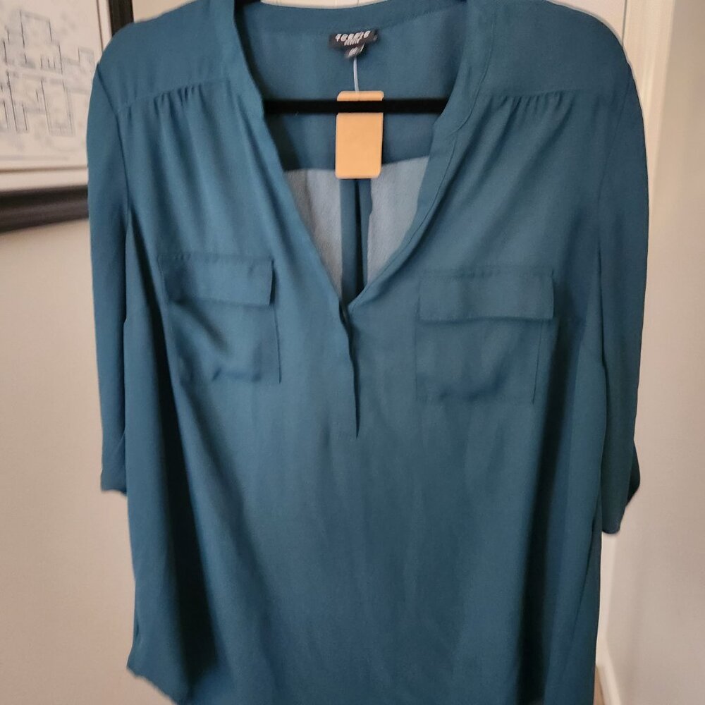 Harper Georgette Pullover 3/4 Sleeve Blouse - Size 00 - Picture 6 of 7
